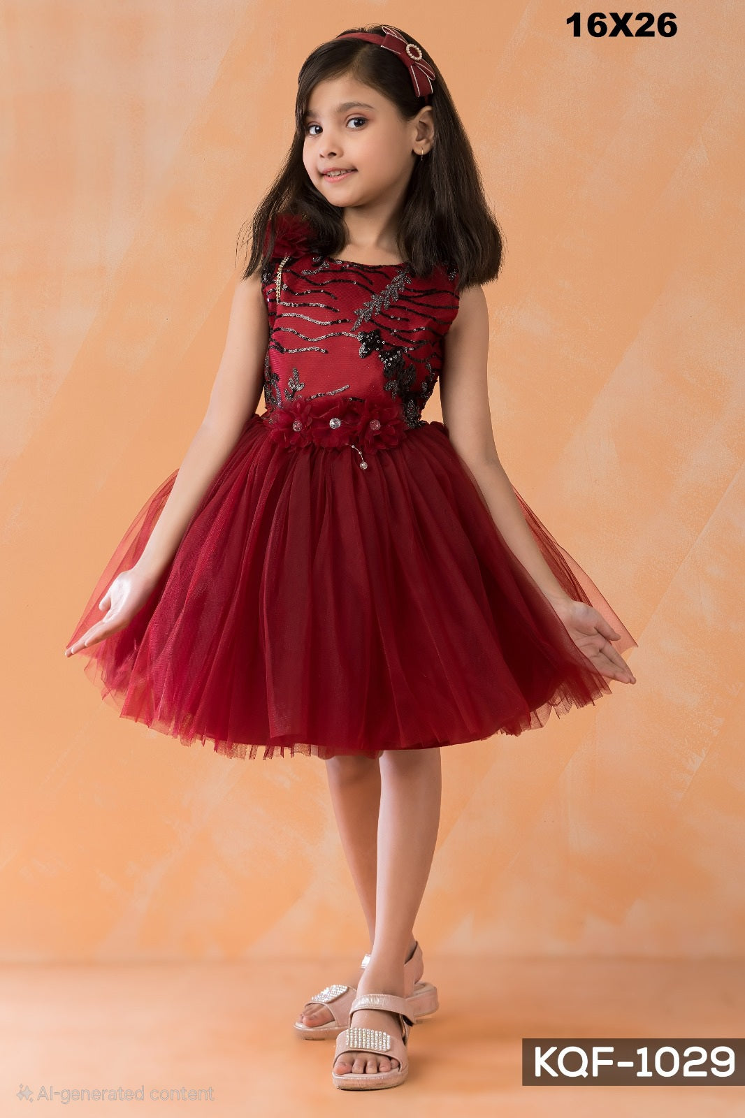 Chic Maroon Party Wear Tutu Dress for Girls – KQF-1029